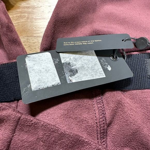 Rag & Bone NWT Embroidered Faux Suede Slim Leg Pants Burgundy Size XS Pull-On - Picture 6 of 13